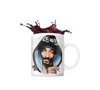ICONS MERCH Snoop Novelty Coffee Mug Tea Drinking Cup 11oz Ceramic Merchandise Music Gifts Signed Sidney Maurer Artwork White