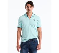 Icons Open Collar Ribbed Polo Shirt In Plume