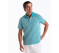 Icons Textured Plaid Polo Shirt In Lake Blue