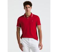 Icons Tipped Polo Shirt In Red