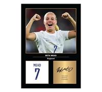 Icons Wall Art Beth Mead Lionesses Signed A4 Printed Photo Picture Display Gift For England Fans Digitally Reproduced Signature Unframed