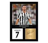 Icons Wall Art Cristiano Ronaldo Juventus Signed A4 Printed Photo Picture Display Gift For Juventus Fans Digitally Reproduced Signature Unframed