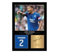 Icons Wall Art James Tavernier Signed A4 Printed Photo Picture Display Gift For Glasgow Rangers Fans Digitally Reproduced Signature Unframed