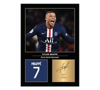 Icons Wall Art Kylian Mbappe Signed A4 Printed Photo Picture Display Gift For PSG Fans Digitally Reproduced Signature Unframed