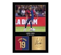 Icons Wall Art - Lamine Yamal Barcelona A4 Printed Photo Display - Digitally Reproduced Signature - Football/Soccer Fan Gift - Unframed Barca Memorabilia Poster