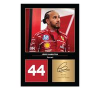 Icons Wall Art Lewis Hamilton Ferrari Racing Signed A4 Printed Photo Picture Display Gift For F1 Formula 1 Racing Fans Digitally Reproduced Signature Unframed