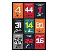 Icons Wall Art Norris Hamilton Verstappen Ocon Alonso Piastri Russell Tsunoda Leclerc F1 Racing Signed A4 Printed Photo Picture Display Gift For Formula 1 Fans Digitally Reproduced Signature Unframed