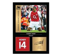 Icons Wall Art - Thierry Henry Arsenal Legends A4 Printed Photo Display - Digitally Reproduced Signature - Football/Soccer Fan Gift - Unframed Arsenal Memorabilia Poster