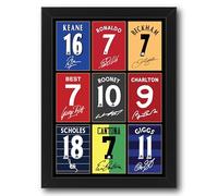 Icons Wall Art United Legends Memorabilia Ronaldo Beckham Scholes Rooney Cantona Best Scholes Signed A4 Printed Photo Display Gift For United Football Fans Digitally Reproduced Signatures Framed