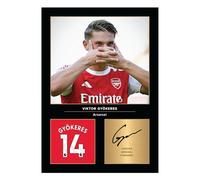 Icons Wall Art - Viktor Gyökeres Arsenal FC A4 Printed Photo Display - Digitally Reproduced Signature - Football/Soccer Fan Gift - Unframed Arsenal Memorabilia Poster