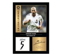 Icons Wall Art Zinedine Zidane Real Madrid Legends Signed A4 Printed Photo Picture Display Gift For Real Madrid Fans Digitally Reproduced Signature Unframed