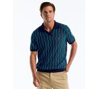 Icons Wavy Johnny Collar Sweater Polo In Dark Sapphire