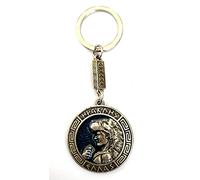 IconsGr Key Ring Ancient Coin Hercules Shield Pegasus Keychain Silver Blue