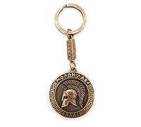 IconsGr Key Ring Ancient Spartan Battle Helmet Coin Shield Keychain Movie 300