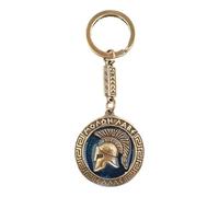 IconsGr Key Ring Ancient Spartan Battle Helmet Coin Shield Keychain Movie 300 Blue