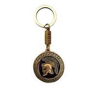 IconsGr Key Ring Ancient Spartan Battle Helmet Coin Shield Keychain Movie 300 Red