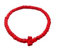 Iconsgr Prayer Rope, Handmade Christian Orthodox Gr hotki Komboskoini, Thin Red