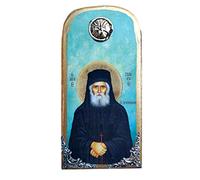 IconsGr Wooden Greek Orthodox Icon of Saint Paisios / OP10