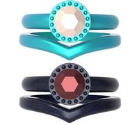 icooci 4 Pack Women’s Silicone Wedding Rings - Stackable Rubber Bands for Women, Flexible Engagement or Promise Rings, Stylish & Comfortable for Gym, Work, and Everyday Wear, 6 - 6.5(16.5mm), Silicone