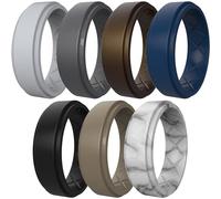 icooci Silicone Ring Men 4/7 Multipack - Breathable Silicone Rubber Bands, Wedding Rings for Men, Engagement Bands - 8mm Width, 2mm Thickness, 14-14.5(23mm), Silicone, No Gemstone