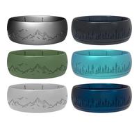 icooci Silicone Wedding Ring for Men, Breathable Rubber Band for Active Lifestyle, Flexible & Safe, Comfortable Fit, Ideal for Gym, Work, Sports, Outdoor, Durable Men's Silicone Ring - 6/4/2 Packs, 11