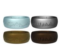 icooci Silicone Wedding Ring for Men, Breathable Rubber Band for Active Lifestyle, Flexible & Safe, Comfortable Fit, Ideal for Gym, Work, Sports, Outdoor, Durable Men's Silicone Ring - 6/4/2 Packs, 12
