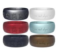 icooci Silicone Wedding Ring for Men, Breathable Rubber Band for Active Lifestyle, Flexible & Safe, Comfortable Fit, Ideal for Gym, Work, Sports, Outdoor, Durable Men's Silicone Ring - 6/4/2 Packs, 11