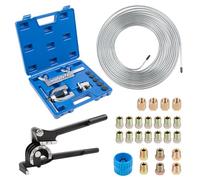 ICOOL 25 ft 3/16“ Zinc-Plated Brake Line Kit with Double & Single Flaring Tool Kit and Tube Bender