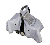 ICOPUCA Car seat Covers for Babies, kick-proof carseat cover boy girls, carseat canopy with window, light weight Muslin, fit Summer/autumn/spring, neutral, Grey crown;