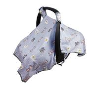 ICOPUCA Car seat Covers for Babies, Kick-Proof carseat Cover Girls/boy, carseat Canopy of Light Weight Muslin, Breathable, fit Summer/Autumn/Spring, Animal Giraffe/Zebra/Elephant;