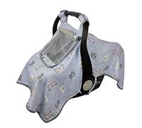 ICOPUCA Car seat Covers for Babies, Kick-Proof carseat Cover Girls/boy, carseat Canopy with Window, Light Weight Muslin, Breathable, fit Summer/Autumn/Spring, Animal Giraffe/Zebra/Elephant;
