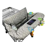 ICOPUCA Shopping Cart Cover for Baby boy Girl, Anti Slip Design, Cotton High Chair Cover, Machine Washable for Infant, Toddler, Grocery Cover (Grey)