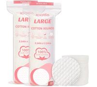 ICOTLE Extra Large Cotton Rounds, 3.14" Diameter, 100% Pure Cotton Pads, Soft & Lint-Free Makeup Remover Pads for Face Cleansing, Nail Polish Removal and Skincare, 200 Count