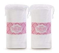 ICOTLE Large Oval Cotton Pads, 140 Count, 3-Layer Dual Textured Design, Lint-Free, Ultra-Soft Cotton Ovals for All Skin Types, Ideal for Makeup Removal, Cleansing, Skincare, and More