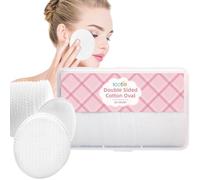 ICOTLE Large Oval Cotton Pads, 80 Count, Multi-Layer, Lint-Free, Dual-Sided, Ultra-Soft Cotton Oval Pads for Makeup Removal, Cleansing, and Toner Application