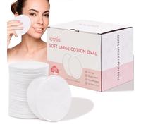 ICOTLE Soft Large Cotton Oval (100 Count) Large Makeup Remover Pads, 100% Cotton Ultra-Soft Spunlace Purely Physical Technology, Facial Cotton Pads for Makeup Removal, Cleansing, Toner Application