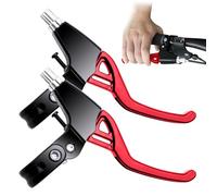 ICOUVA 1 Pair Bicycle Brake Levers,Hand Brakes Universal Cycling Brake Level Handles Handlebar Aluminum Alloy Brake Lever Brake Handle for MTB Mountain Bike Road Bicycle-Red