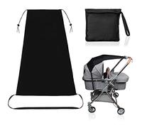 ICOUVA Baby Stroller Sun Cover,Universal Baby Stroller Sun Shade Canopy Buggy and Carrycot Stroller Sun Sail with UV Protection (Black)