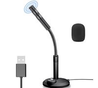 ICOUVA USB Microphone,Computer PC Mic,Plug and Play Desktop PC Laptop Microphone with Mute Button,USB Condenser Mic for Conferencing,Games,Chat,Podcasting