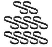 iCovalescent 10 Pcs S Hooks, Metal Hooks, for Hanging Pots and Pans, Plants, Coffee Cups, Coats, Bags, Towels in Kitchen, Bedroom, Office, Garden, Bathroom(Black)