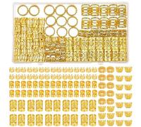 iCovalescent 110 pcsGold Hair Jewelry for Braids, Adjust Hair Rings for Braids, Hair Braid Clips Accessories for Women Men Dreadlock