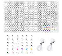 iCovalescent 1400 Pieces Letter Beads Kit, A-Z Letter Beads, Acrylic Alphabet Beads Letter Beads for Jewelry Making Heart Beads Friendship Bracelet Beads Making(Black)