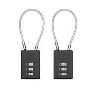 iCovalescent 2 PCS 3 Digit Combination Padlocks, Padlocks with Code Metal Locker Padlock for Gym Locker Small Padlock Weatherproof Outdoor Padlock for Cabinets, Suitcases(Black)