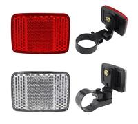 iCovalescent 2 Pcs Front and Back Bike Reflectors, Bicycle Wheel Spoke Reflectors Bracket, Bike Plastic Tail Lights for Road Bike, Mountain Bike