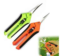 iCovalescent 2 PCS Professional Pruning Shear, Gardening Scissors Hand Pruner Pruning Shear, Pruning Hand Tools Scissors with Straight Stainless Steel Blades(Orange, Green, 16.5cm)