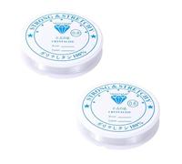iCovalescent 2 Rolls Bracelet Elastic, Elastic String Stretchy Crystal String Stretch Line Bead Cord for DIY Craft Jewellery Making Necklace Bracelet Beading(0.6/0.8)