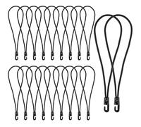 iCovalescent 20 Pcs Bungee Cords with Hooks, Bungee Cords with UV-Resistant,Tarpaulin Hooks for Camping Tarp, Tents, Canopy and Fixings (Black)