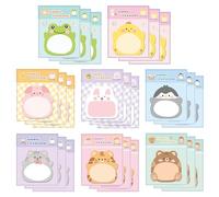 iCovalescent 24 Pack Cute Animal Sticky Notes, 480 Sheets Party Bag Fillers for Kids, Party Favour Cartoon Animal Sticky Notes Set, Office Memo, Student Class Gifts(8 Styles)