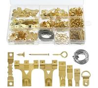 iCovalescent 282pcs Picture Hooks, Picture Hooks for Hard Walls, Picture Hanging Kit for Picture Frame Fixing, Assorted Picture Hanger Set with Picture Wire, Nails, Sawtooth, D Ring, Screw Eyes