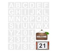 iCovalescent 36 PCS Letter and Number Stencils, Reusable Plastic Art Craft Stencils for Wood, Wall, Fabric, Rock, Chalkboard, Signage, DIY School Art Projects(2.55INCH, A-Z, 0-9)